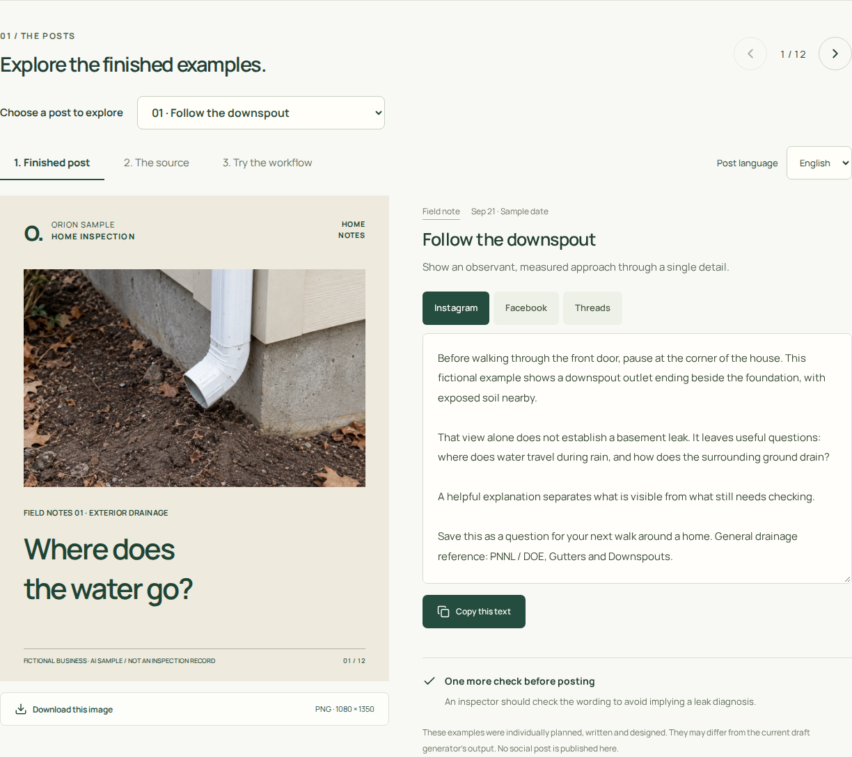 Explore the finished posts.